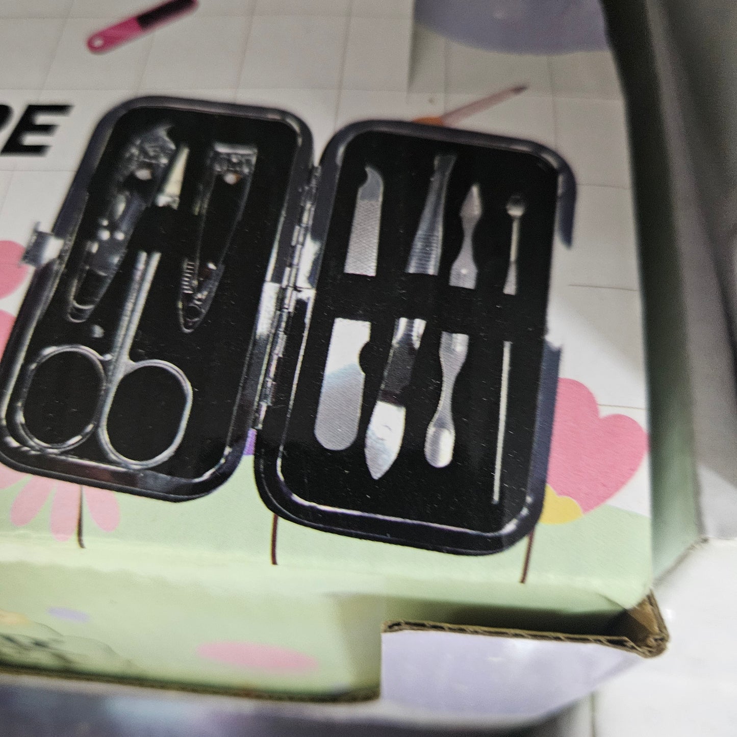 ESTUCHE COLORIDO HERRAMIENTAS MANICURE