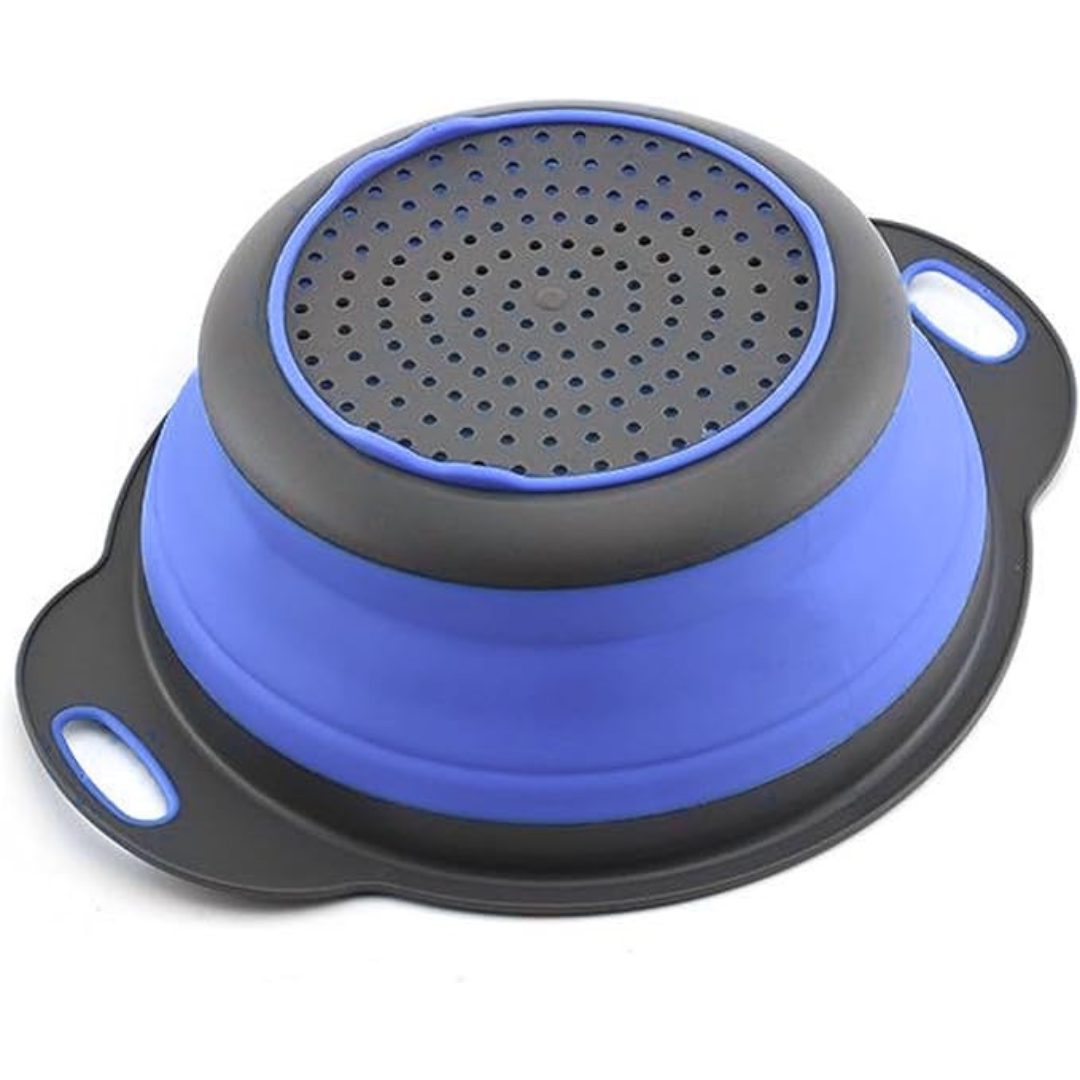 Colador Azul Plegable + Cesta