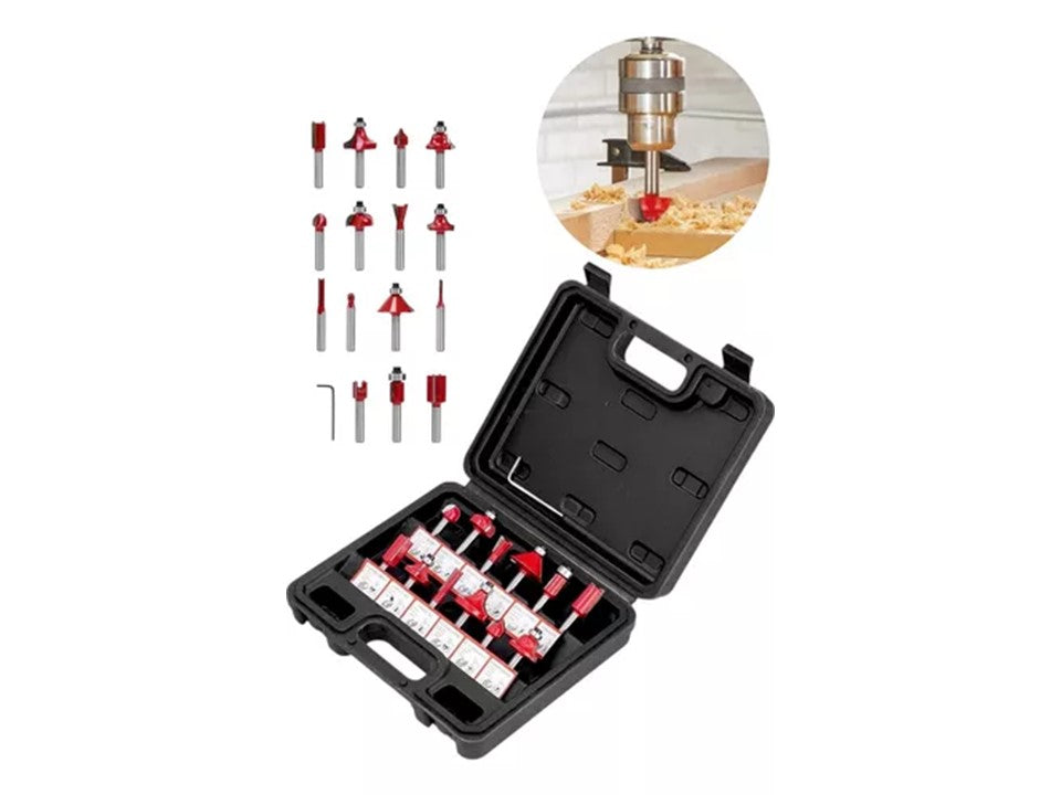 Set 15 brocas Fresas Madera 1/4 Router