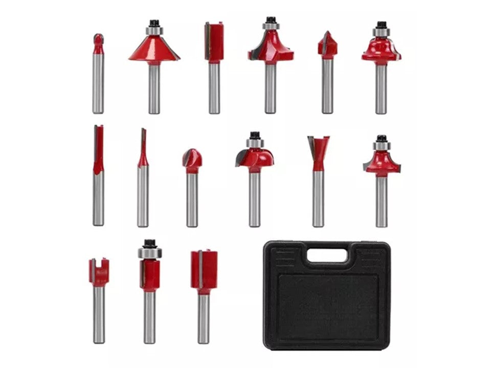 Set 15 brocas Fresas Madera 1/4 Router